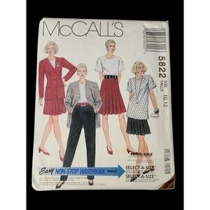 McCall's Non-Stop Wardrobe pattern 5822 Misses Jacket Top Skirt Sz 10-12 uncut